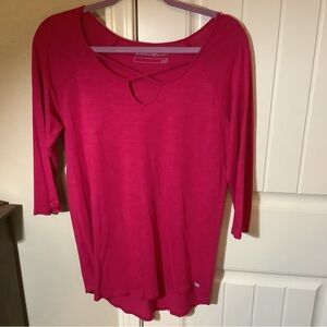 Eddie Bauer Pink 3/4 Sleeve Cotton Blouse
